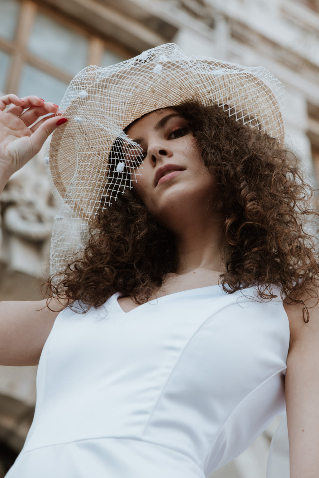 Franciska Straw Wedding hat